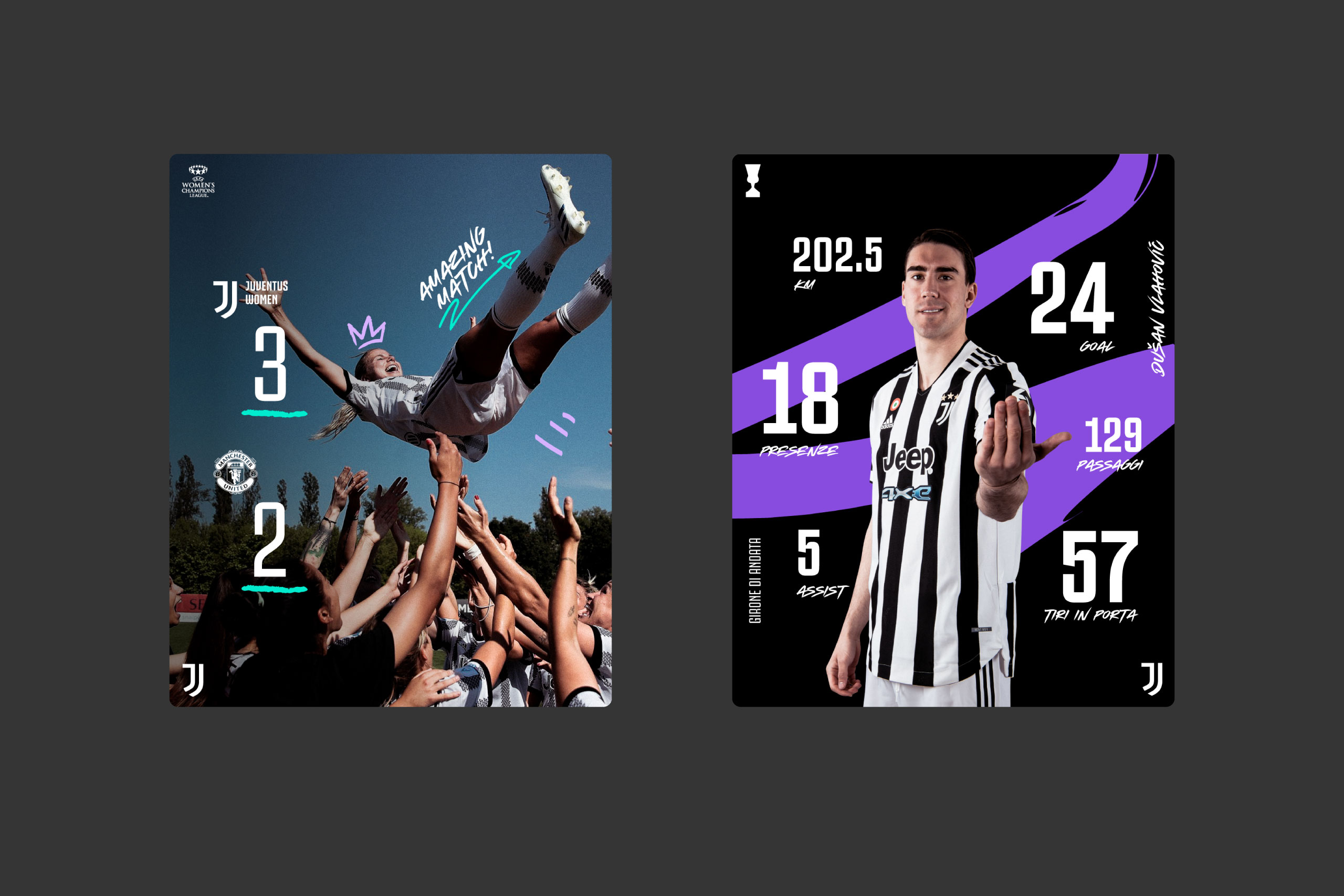 MOST juventus case social card statistics of goals